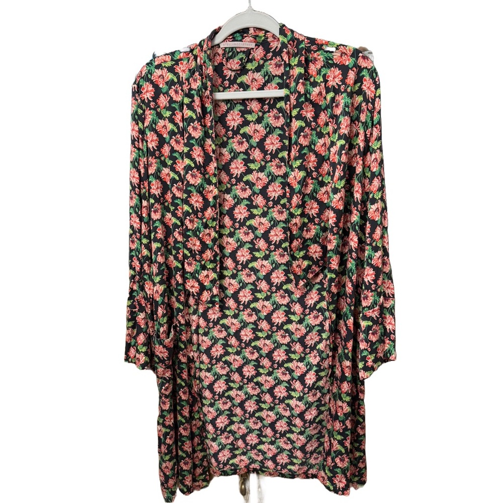Stella McCartney Floral Robe - Black and Pink
